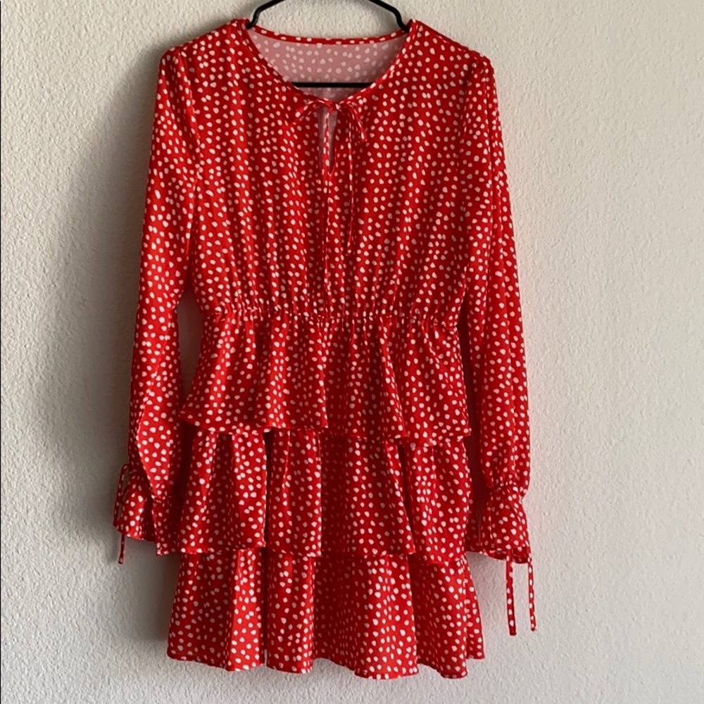 Orange speckled dress